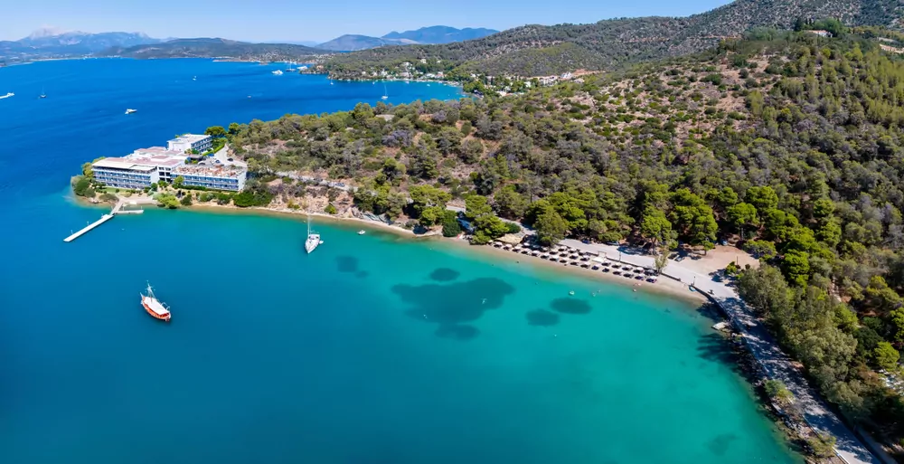 Παραλία του Πόρου από ψηλά