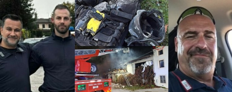 Αστυνομικοί στη Βερόνα μετά την έκρηξη σε αγροικία