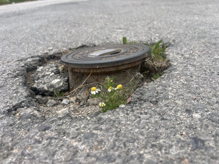 καθίζηση οδοστρώματος Σαλαμίνα Αμπελάκια