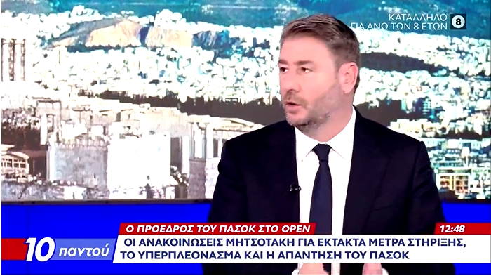 Ανδρουλάκης μέτρα Μητσοτάκης ακρίβεια ΠΑΣΟΚ προεκλογικά
